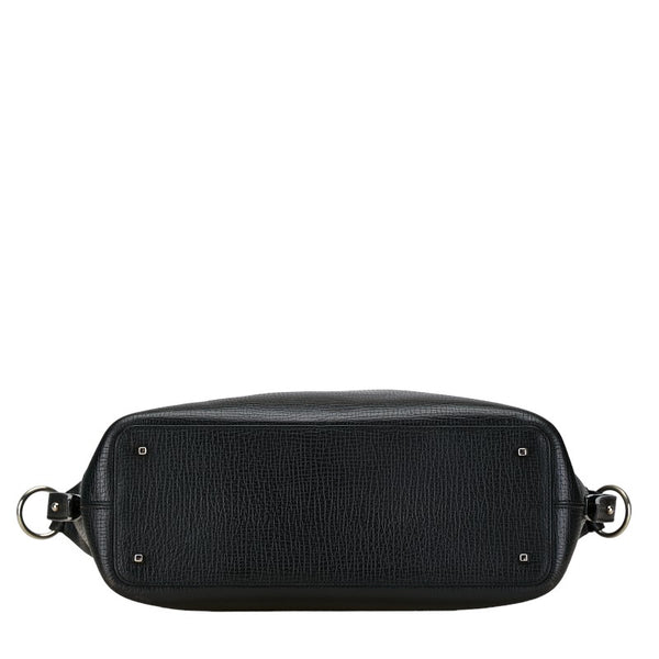 ロエベ ロゴ ハンドバッグ トートバッグ ブラック レザー レディース LOEWE 【中古】