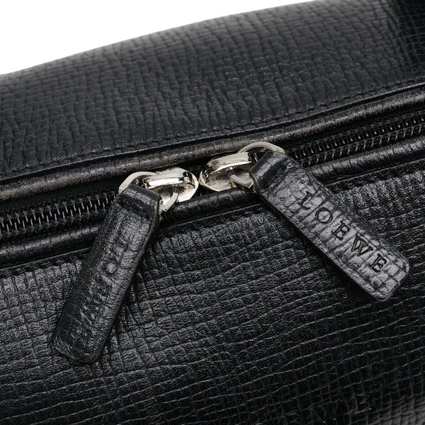 ロエベ ロゴ ハンドバッグ トートバッグ ブラック レザー レディース LOEWE 【中古】