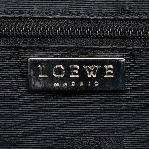 ロエベ ロゴ ハンドバッグ トートバッグ ブラック レザー レディース LOEWE 【中古】