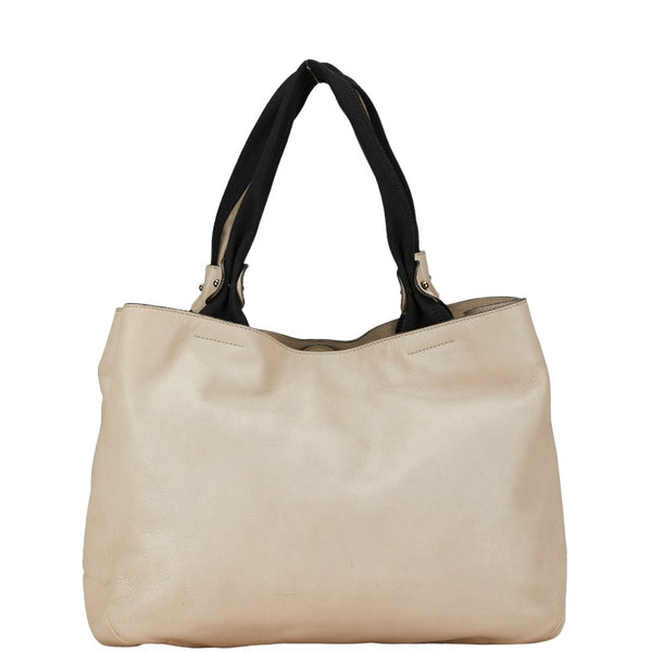 サルヴァトーレフェラガモ ヴァラリボン ハンドバッグ AU-21 B665 ホワイト ブラック レザー ナイロン レディース Salvatore Ferragamo 【中古】