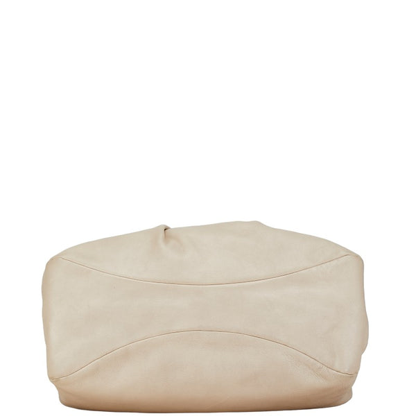 サルヴァトーレフェラガモ ヴァラリボン ハンドバッグ AU-21 B665 ホワイト ブラック レザー ナイロン レディース Salvatore Ferragamo 【中古】