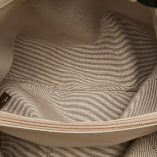 サルヴァトーレフェラガモ ヴァラリボン ハンドバッグ AU-21 B665 ホワイト ブラック レザー ナイロン レディース Salvatore Ferragamo 【中古】