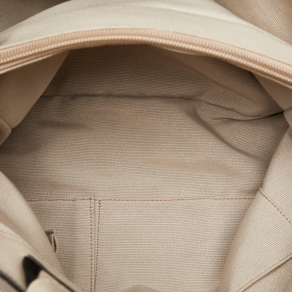 サルヴァトーレフェラガモ ヴァラリボン ハンドバッグ AU-21 B665 ホワイト ブラック レザー ナイロン レディース Salvatore Ferragamo 【中古】