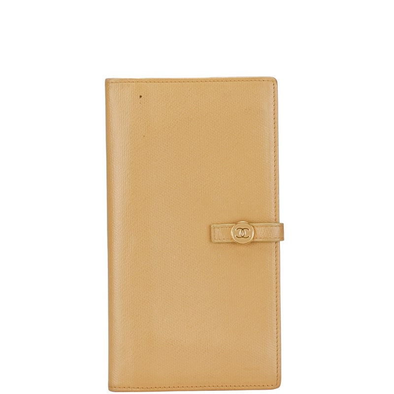 シャネル ココマーク Wホック 二つ折り財布 A20905 ベージュ レザー レディース CHANEL 【中古】