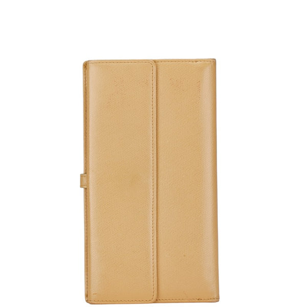 シャネル ココマーク Wホック 二つ折り財布 A20905 ベージュ レザー レディース CHANEL 【中古】