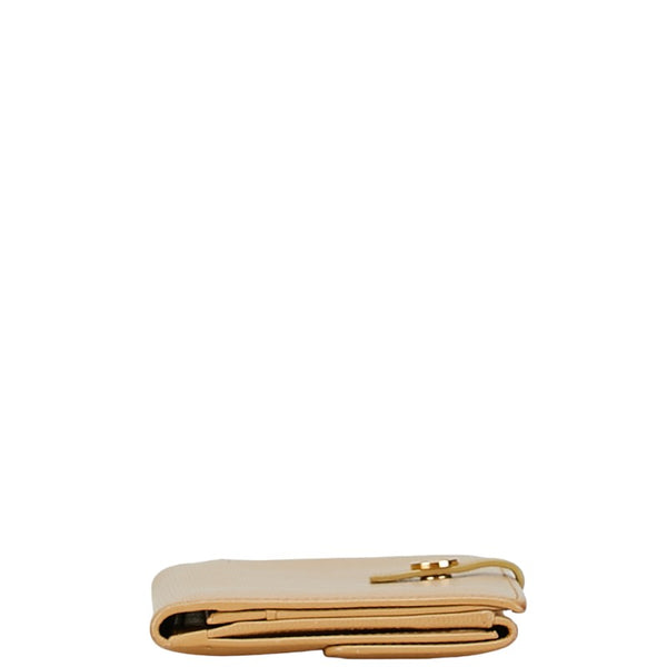 シャネル ココマーク Wホック 二つ折り財布 A20905 ベージュ レザー レディース CHANEL 【中古】