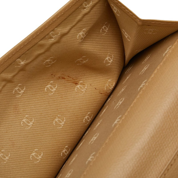 シャネル ココマーク Wホック 二つ折り財布 A20905 ベージュ レザー レディース CHANEL 【中古】