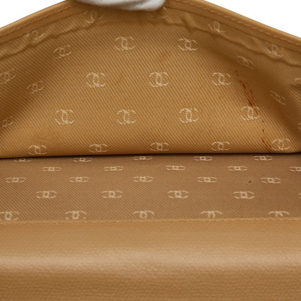 シャネル ココマーク Wホック 二つ折り財布 A20905 ベージュ レザー レディース CHANEL 【中古】