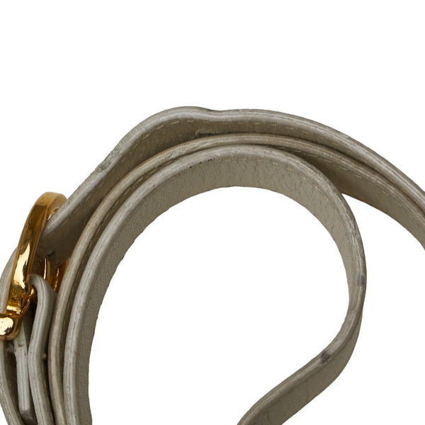 サルヴァトーレフェラガモ ガンチーニ 斜め掛け ショルダーバッグ アイボリー ホワイト レザー レディース Salvatore Ferragamo 【中古】