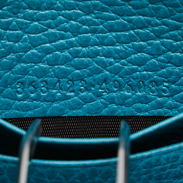 グッチ GGキャンバス ラウンドジップ 長財布 363423 ベージュ ブルー レザー キャンバス レディース GUCCI 【中古】