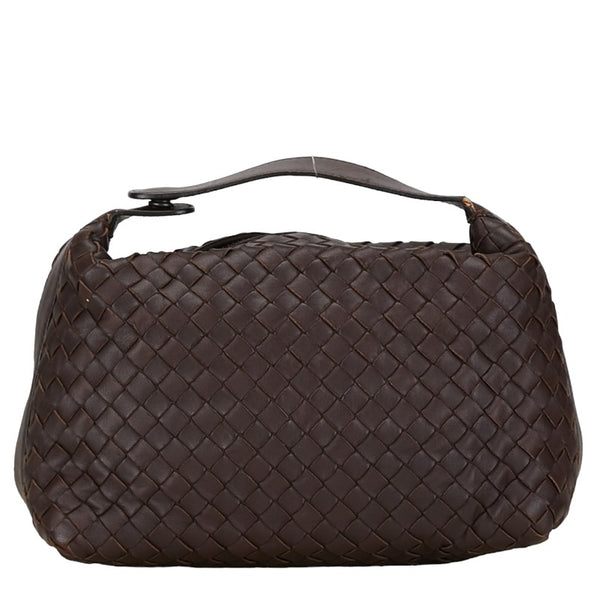 ボッテガヴェネタ イントレチャート ハンドバッグ 114087 ブラウン レザー レディース BOTTEGAVENETA 【中古】