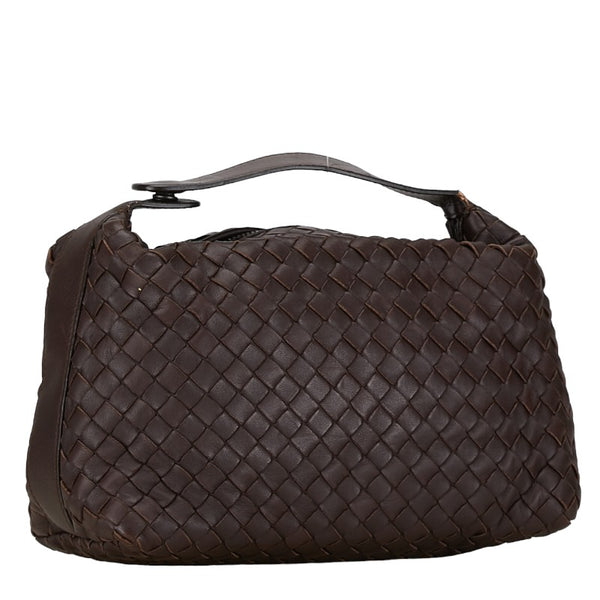ボッテガヴェネタ イントレチャート ハンドバッグ 114087 ブラウン レザー レディース BOTTEGAVENETA 【中古】