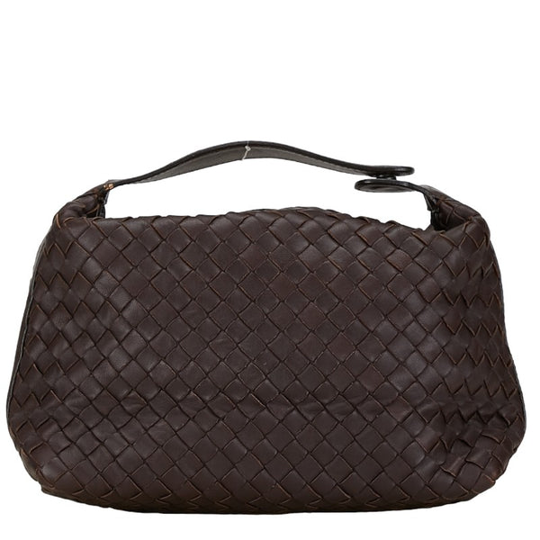 ボッテガヴェネタ イントレチャート ハンドバッグ 114087 ブラウン レザー レディース BOTTEGAVENETA 【中古】