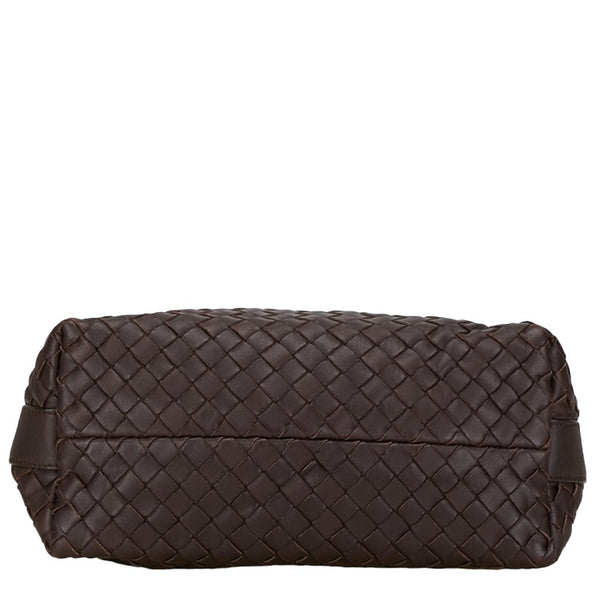 ボッテガヴェネタ イントレチャート ハンドバッグ 114087 ブラウン レザー レディース BOTTEGAVENETA 【中古】