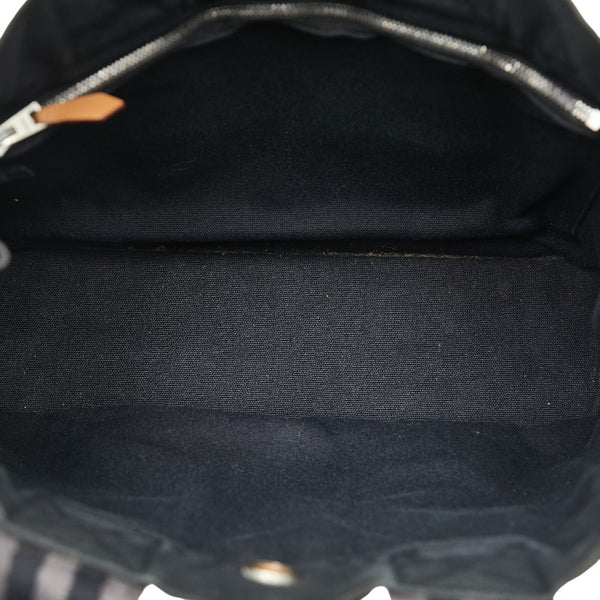 エルメス フルートゥPM ハンドバッグ トートバッグ ブラック グレー キャンバス レディース HERMES 【中古】