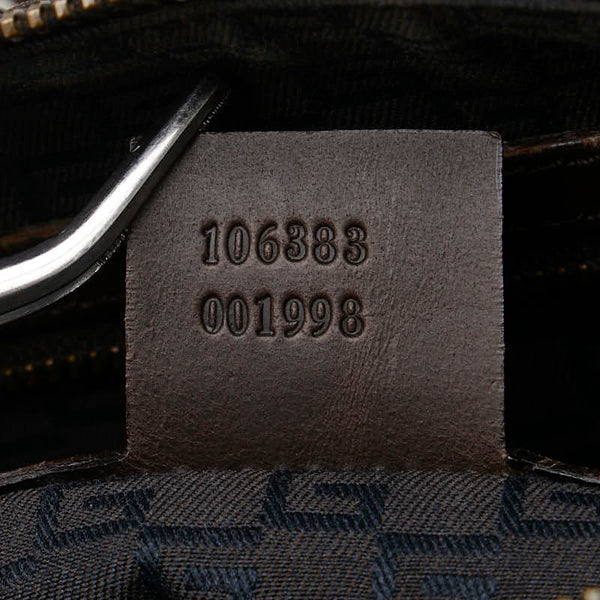 グッチ ワンショルダーバッグ ハンドバッグ 106383 べージュ ブラウン キャンバス レザー レディース GUCCI 【中古】