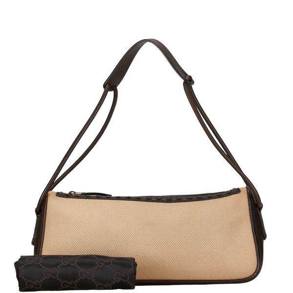 グッチ ワンショルダーバッグ ハンドバッグ 106383 べージュ ブラウン キャンバス レザー レディース GUCCI 【中古】