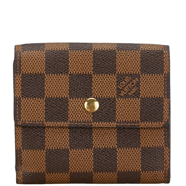 ルイ ヴィトン ダミエ ポルトフォイユ エリーズ 二つ折り財布 N61654 ブラウン PVC レザー レディース LOUIS VUITTON 【中古】