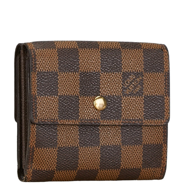 ルイ ヴィトン ダミエ ポルトフォイユ エリーズ 二つ折り財布 N61654 ブラウン PVC レザー レディース LOUIS VUITTON 【中古】