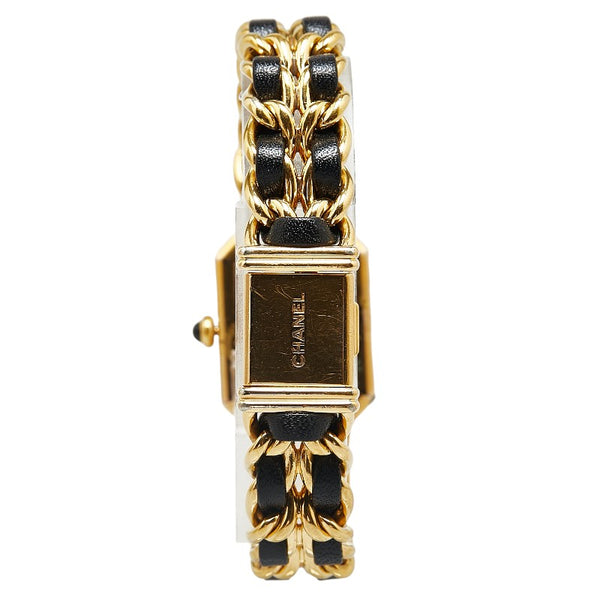 シャネル プルミエール 腕時計 H0001 クオーツ ブラック文字盤 メッキ レディース CHANEL 【中古】