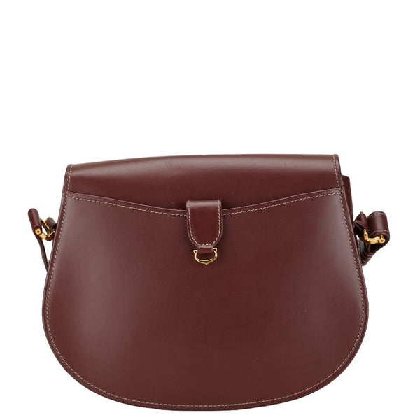 カルティエ マストライン 斜め掛け ショルダーバッグ ボルドー ワインレッド レザー レディース CARTIER 【中古】