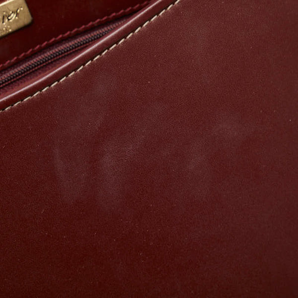 カルティエ マストライン 斜め掛け ショルダーバッグ ボルドー ワインレッド レザー レディース CARTIER 【中古】