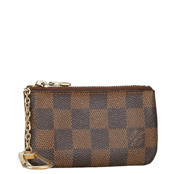 ルイ ヴィトン ダミエ ポシェット クレ コインケース キーケース 小銭入れ N62658 ブラウン PVC レザー レディース LOUIS VUITTON 【中古】