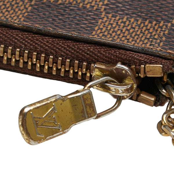 ルイ ヴィトン ダミエ ポシェット クレ コインケース キーケース 小銭入れ N62658 ブラウン PVC レザー レディース LOUIS VUITTON 【中古】