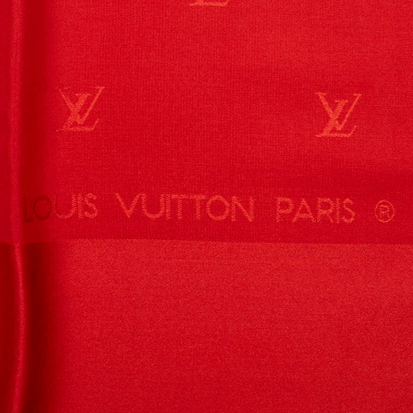 ルイ ヴィトン モノグラム スカーフ ストール レッド シルク レディース LOUIS VUITTON 【中古】