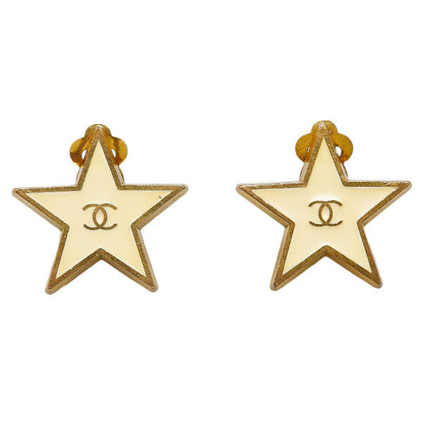 シャネル ココマーク スターモチーフ ピアス ゴールド メッキ ストーン レディース CHANEL 【中古】