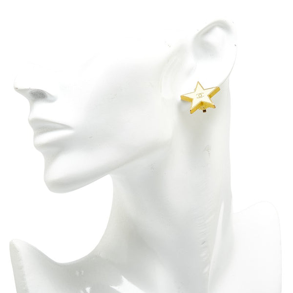 シャネル ココマーク スターモチーフ ピアス ゴールド メッキ ストーン レディース CHANEL 【中古】