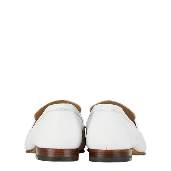 エルメス ロワイヤル H シューズ サイズ：38 1/2 ホワイト ゴールド レザー レディース HERMES 【中古】