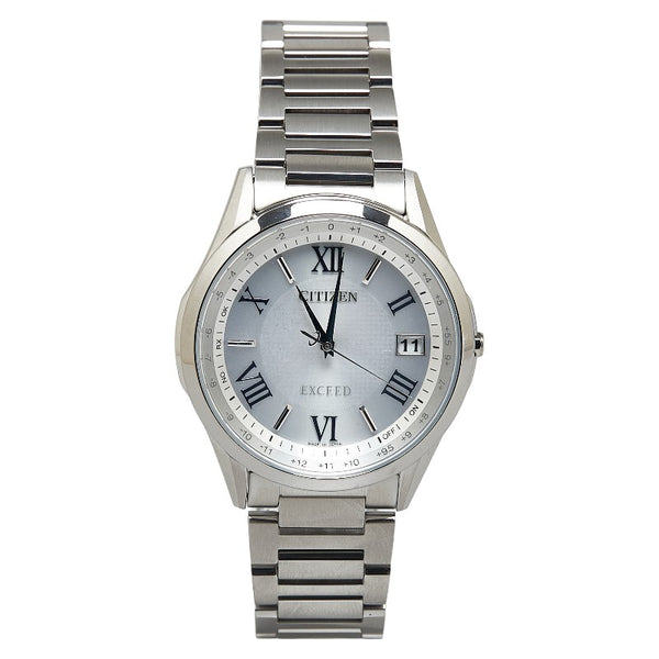 シチズン EXCEED エクシード 腕時計 CB1110-61A エコドライブ電波時計 シルバー文字盤 スーパーチタニウム メンズ CITIZEN 【中古】
