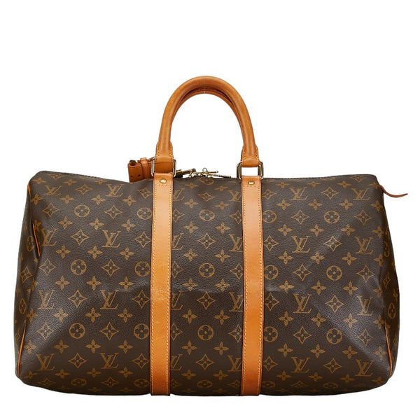 ルイ ヴィトン モノグラム キーポル45 ボストンバッグ トラベルバッグ M41428 ブラウン PVC レザー レディース LOUIS VUITTON 【中古】