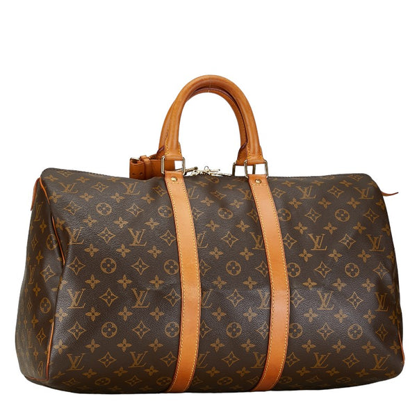 ルイ ヴィトン モノグラム キーポル45 ボストンバッグ トラベルバッグ M41428 ブラウン PVC レザー レディース LOUIS VUITTON 【中古】