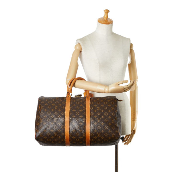 ルイ ヴィトン モノグラム キーポル45 ボストンバッグ トラベルバッグ M41428 ブラウン PVC レザー レディース LOUIS VUITTON 【中古】