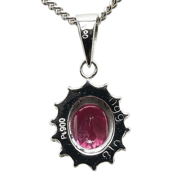 Pt900 プラチナ Pt850 プラチナ ルビー0.99ct ダイヤ0.18ct ネックレス レディース 【中古】