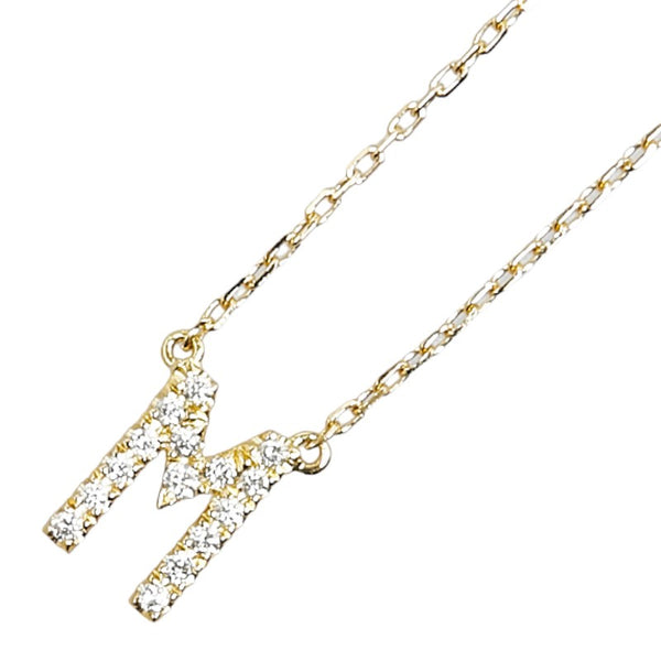 アーカー K18YG イエローゴールド ダイヤ0.06ct M モチーフ ネックレス レディース AHKAH 【中古】