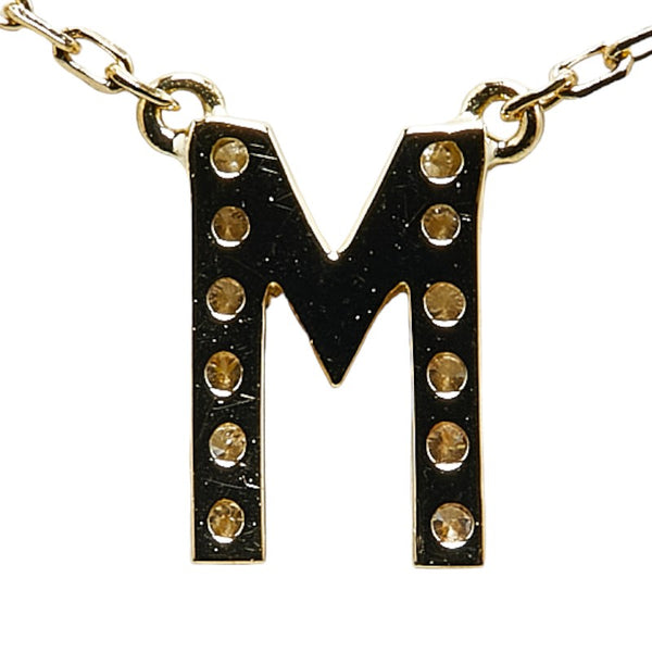 アーカー K18YG イエローゴールド ダイヤ0.06ct M モチーフ ネックレス レディース AHKAH 【中古】
