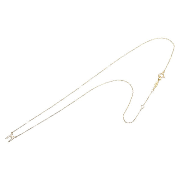 アーカー K18YG イエローゴールド ダイヤ0.06ct M モチーフ ネックレス レディース AHKAH 【中古】