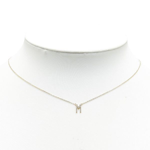 アーカー K18YG イエローゴールド ダイヤ0.06ct M モチーフ ネックレス レディース AHKAH 【中古】