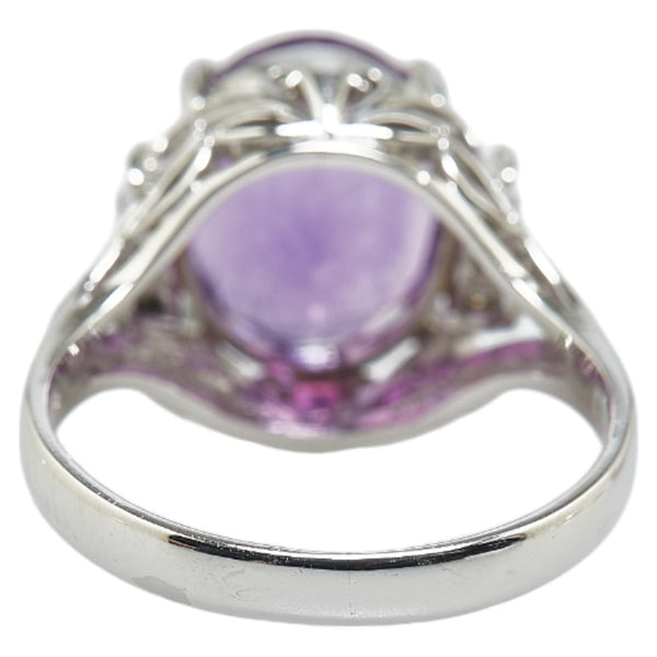 Pt900 プラチナ アメジスト3.78ct ダイヤ0.10ct リング 指輪 レディース 11.5号 【中古】