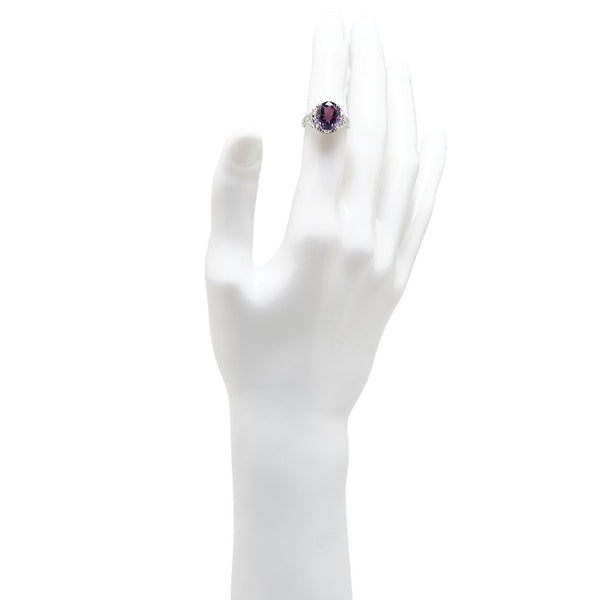 Pt900 プラチナ アメジスト3.78ct ダイヤ0.10ct リング 指輪 レディース 11.5号 【中古】