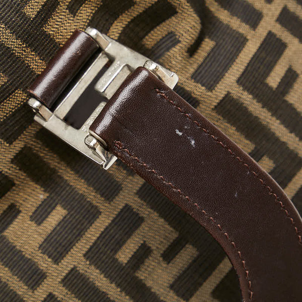 フェンディ ズッカ ハンドバッグ ブラウン キャンバス レザー レディース FENDI 【中古】