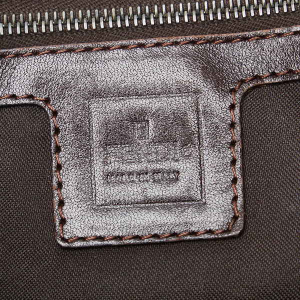 フェンディ ズッカ ハンドバッグ ブラウン キャンバス レザー レディース FENDI 【中古】