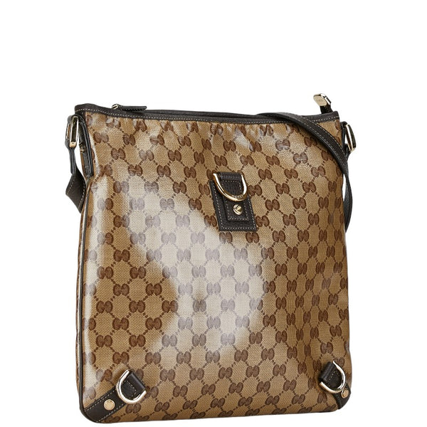 グッチ GGクリスタル アビー 斜め掛け ショルダーバッグ 268642 ベージュ ブラウン PVC レザー レディース GUCCI 【中古】