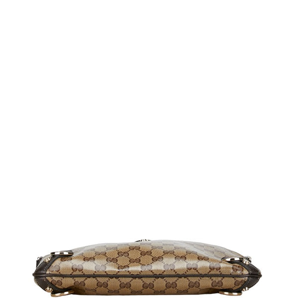 グッチ GGクリスタル アビー 斜め掛け ショルダーバッグ 268642 ベージュ ブラウン PVC レザー レディース GUCCI 【中古】