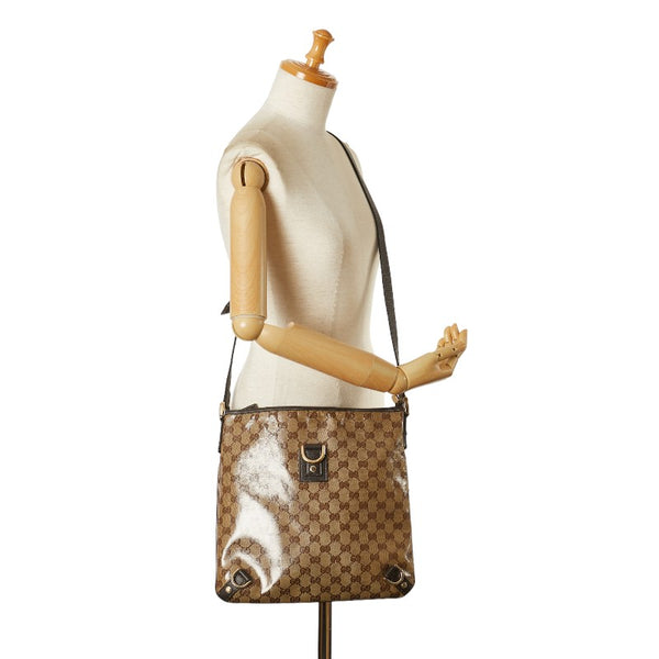 グッチ GGクリスタル アビー 斜め掛け ショルダーバッグ 268642 ベージュ ブラウン PVC レザー レディース GUCCI 【中古】