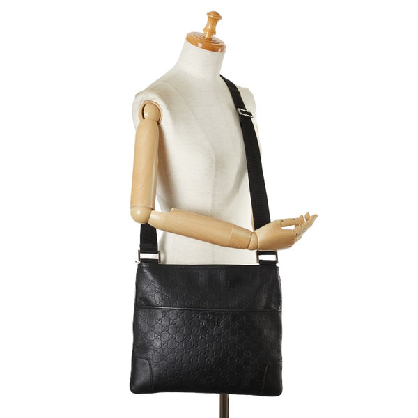 グッチ グッチシマ GG ショルダーバッグ 162914 ブラック レザー レディース GUCCI 【中古】