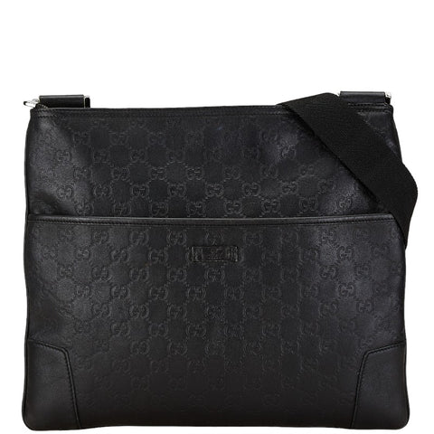 グッチ グッチシマ GG ショルダーバッグ 162914 ブラック レザー レディース GUCCI 【中古】